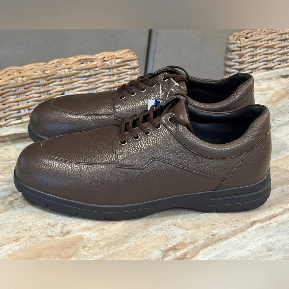 Men’s DREW Walker II Brown leather orthopedic diabetic Oxfords- Size 15 wide 6E